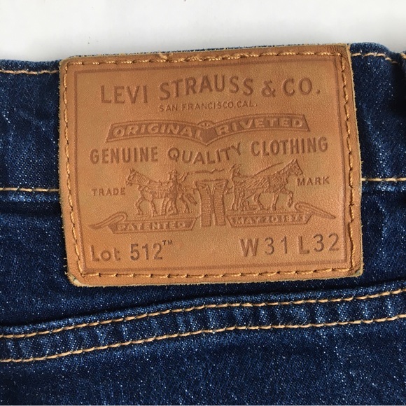 Levi’s 512 Premium Dark Wash Blue Denim Jeans Size 31 - Picture 9 of 17
